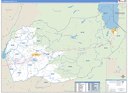 El Dorado County, CA Wall Map Zip Code Basic Style 2026